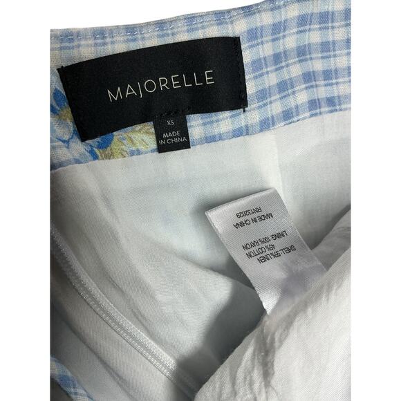 Majorelle Gingham Light Blue Pearson Mini Dress Size XS - Picture 4 of 4